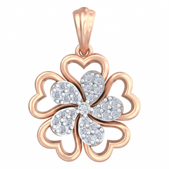 18K Gold & Diamond Floral Pendant Set KRB40062P