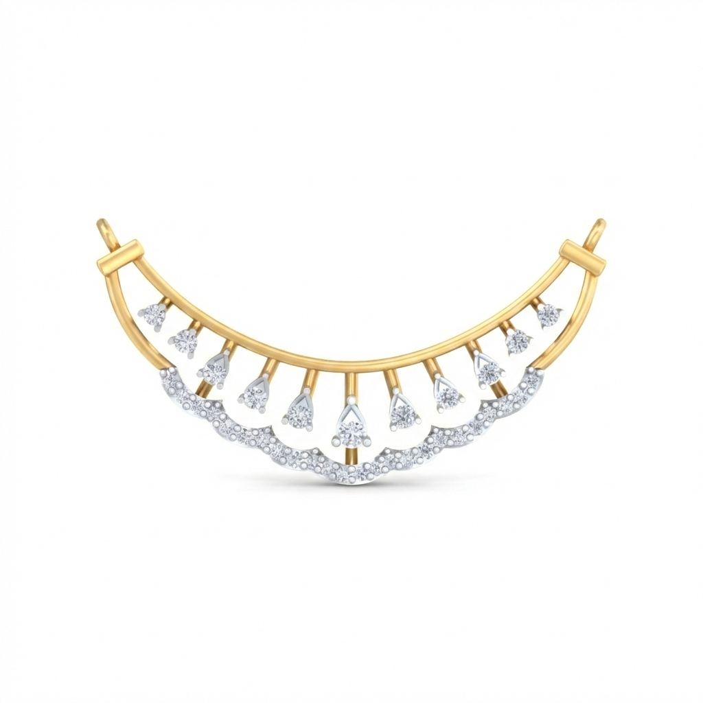 18K Gold & Diamond Wedding Mangalsutra For Women KRB90055