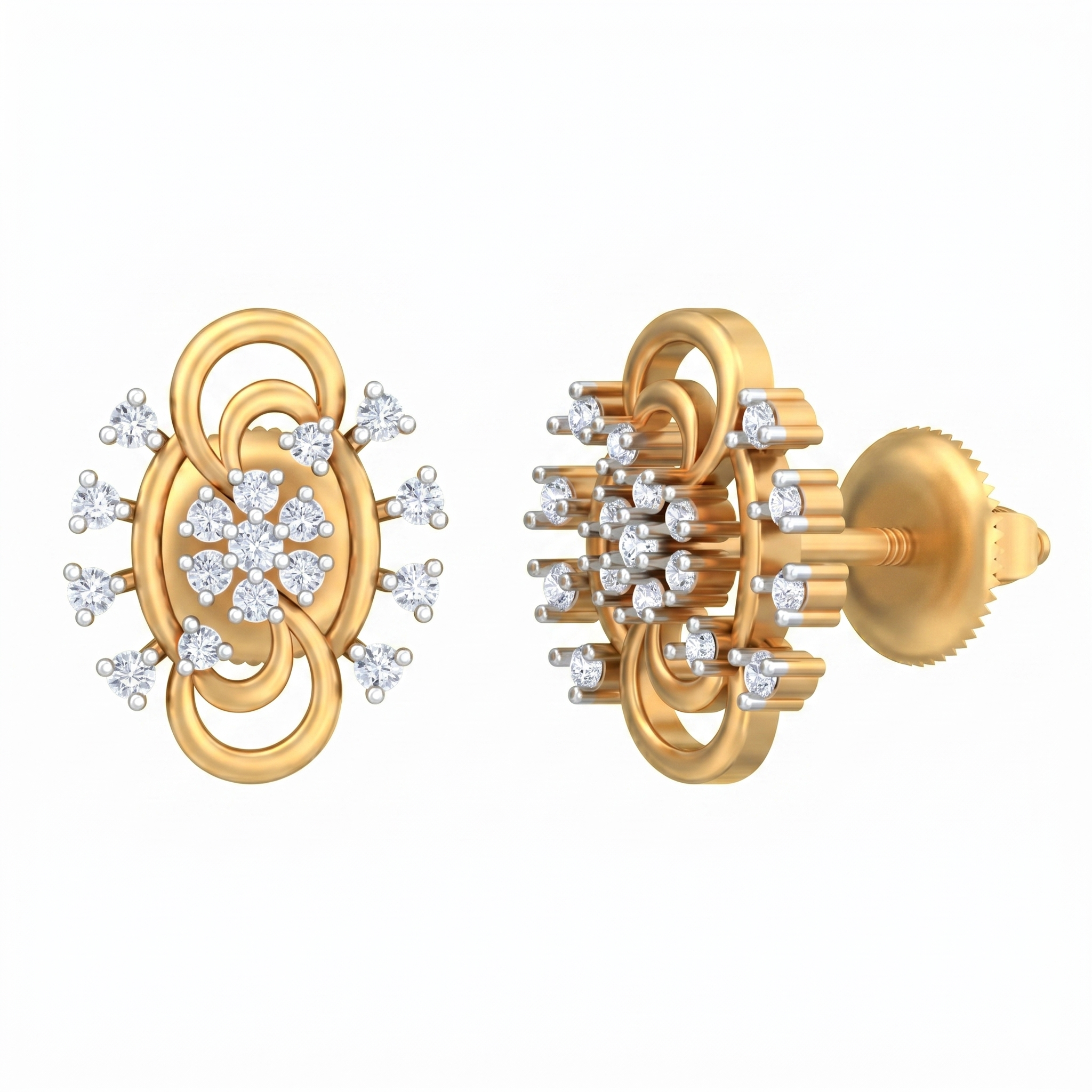 Yellow Gold Diamond Earring | under 40k 