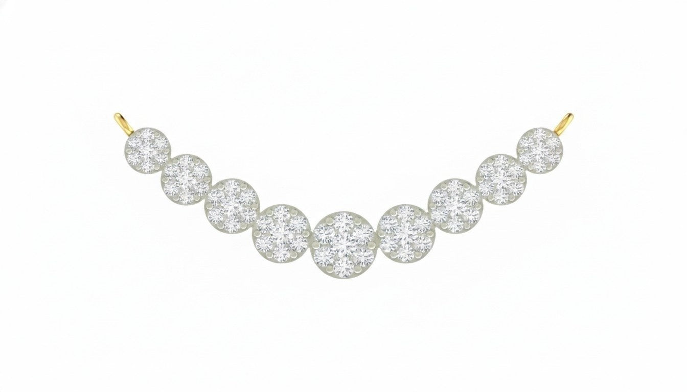 yellow gold and diamond mangalsutra  on a white background