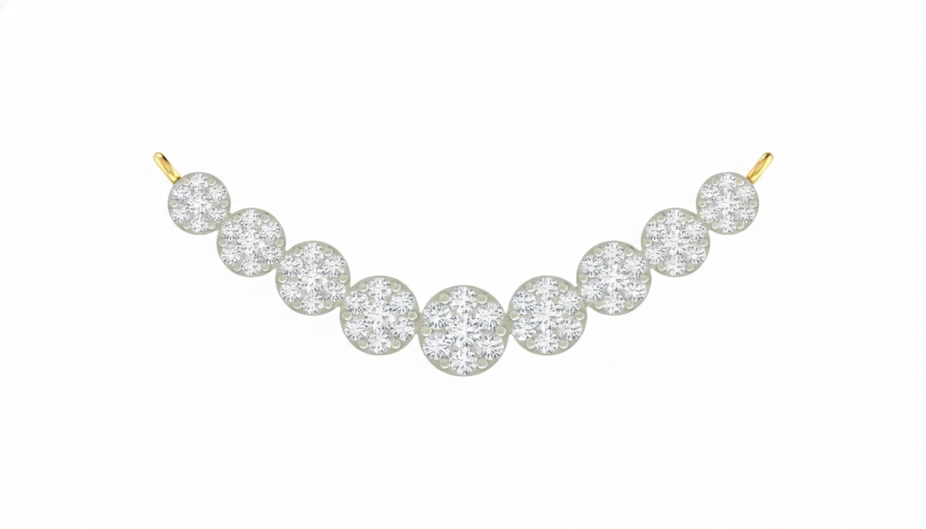 Gold & Diamond Bridal Round Mangalsutra For Women KRC50195