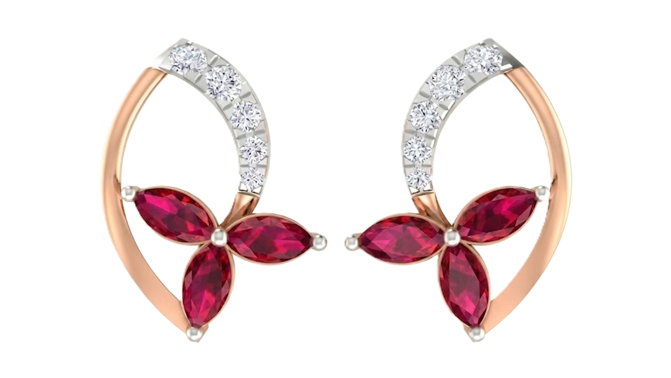 Rose Gold Diamond Earring | under 40k 