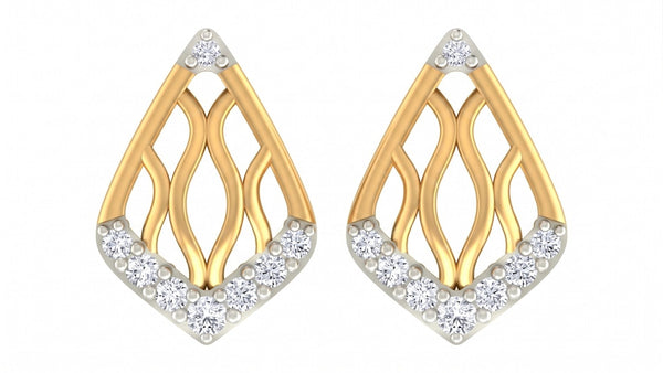 Gold & Diamond Lightweight Women Stud Earring KRC40559E