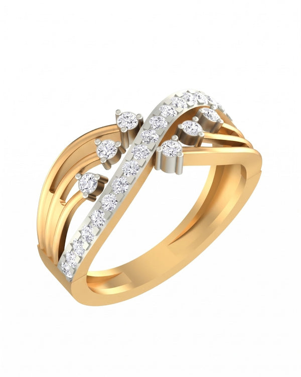 Gold & Diamond Half-Eternity Ring For Women KRC10214