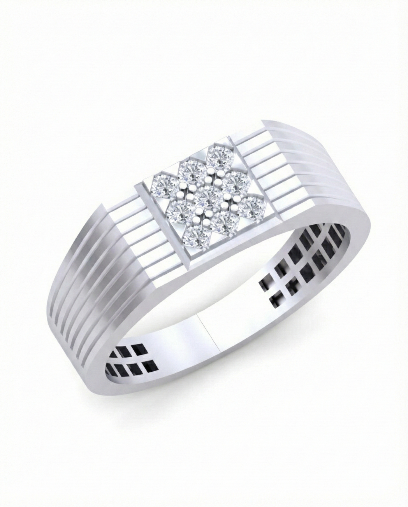Gold & Diamond Band Ring For Men KRC20211