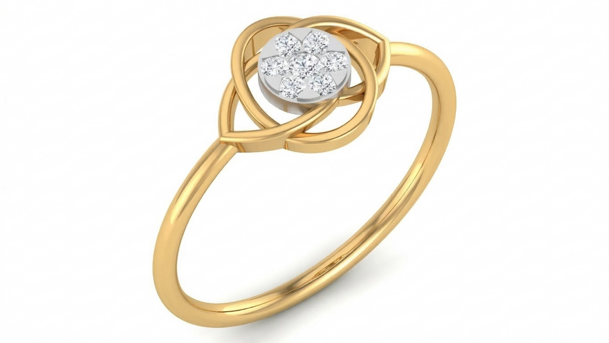 18K Gold & Diamond Dailywear Ring For Women KRA10576