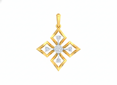 18K Gold & Diamond Floral Pendant Set KRK40182P