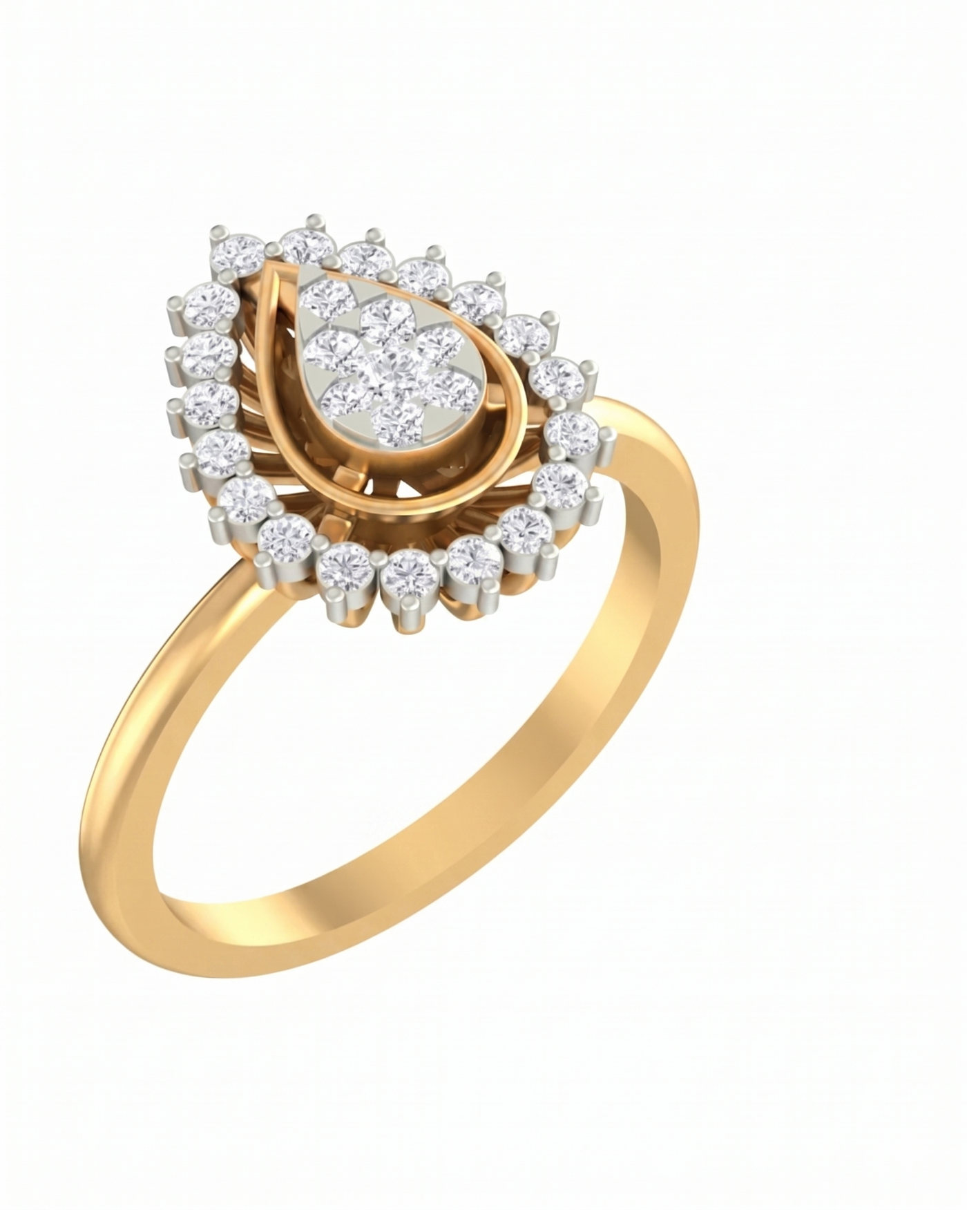 Gold & Diamond Cocktail Ring For Women KRC10522