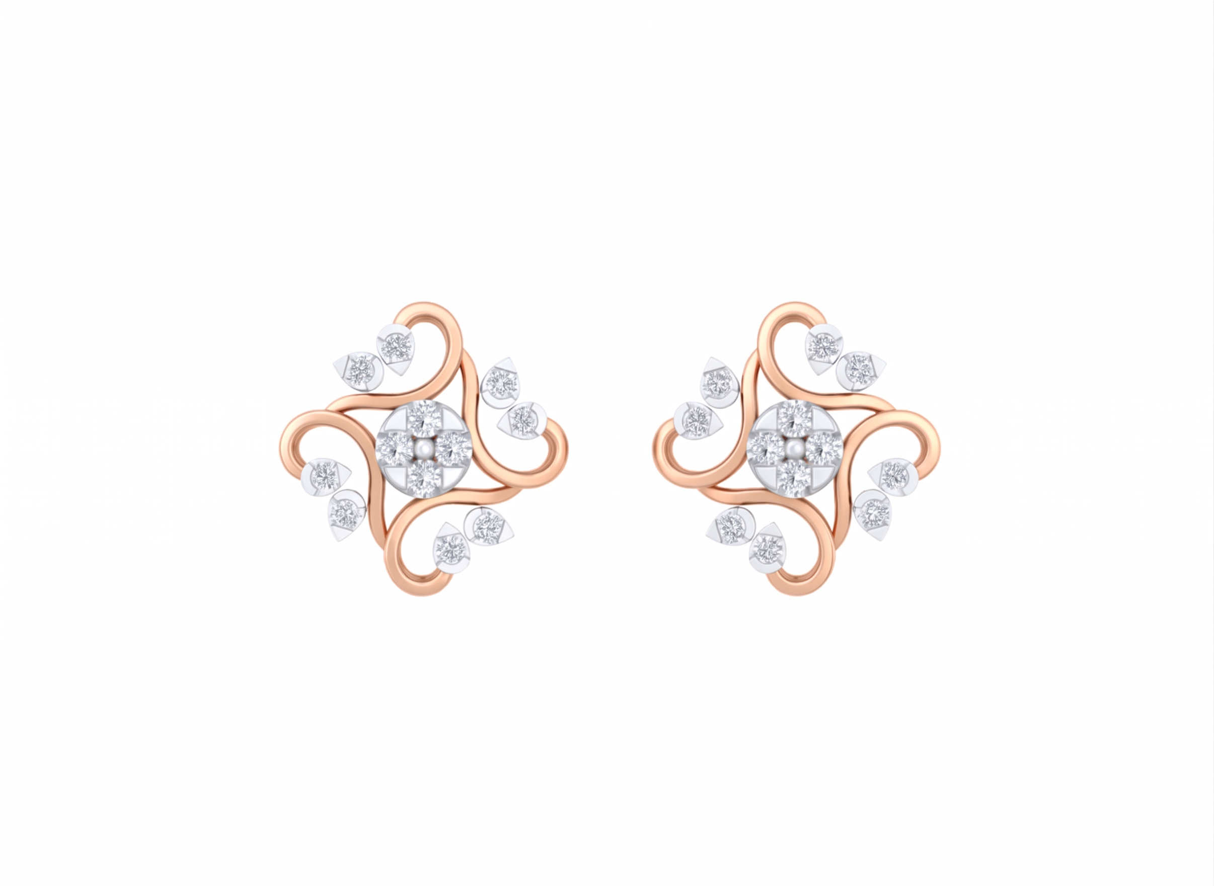 Rose Gold Diamond Earring | under 40k 