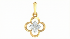18K Gold & Diamond Floral Pendant Set KRA40136P
