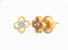 18K Gold & Diamond Women Stud Earring KSK057