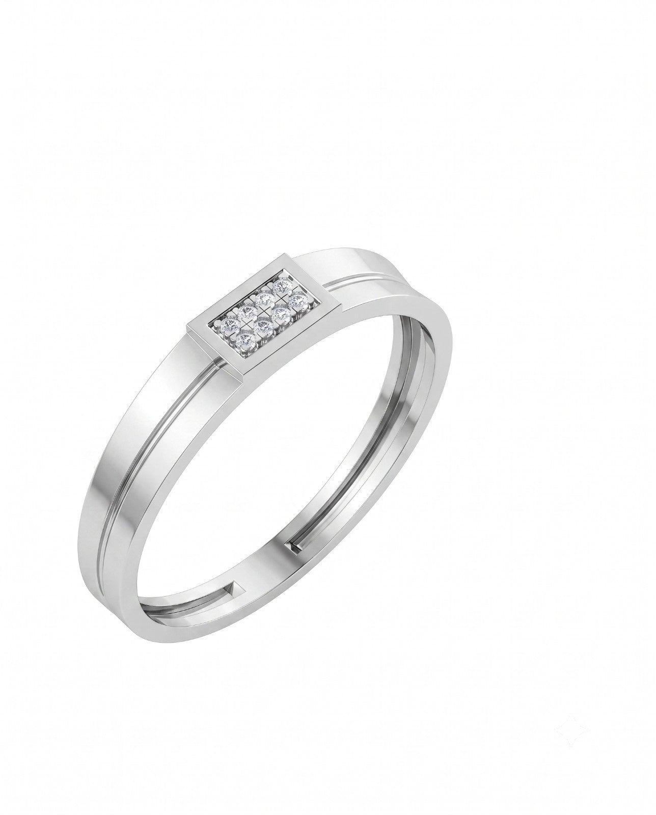A white gold and diamond ring, shown on a plain white background.