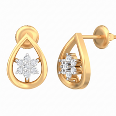 Yellow Gold Diamond Earring | under 40k 
