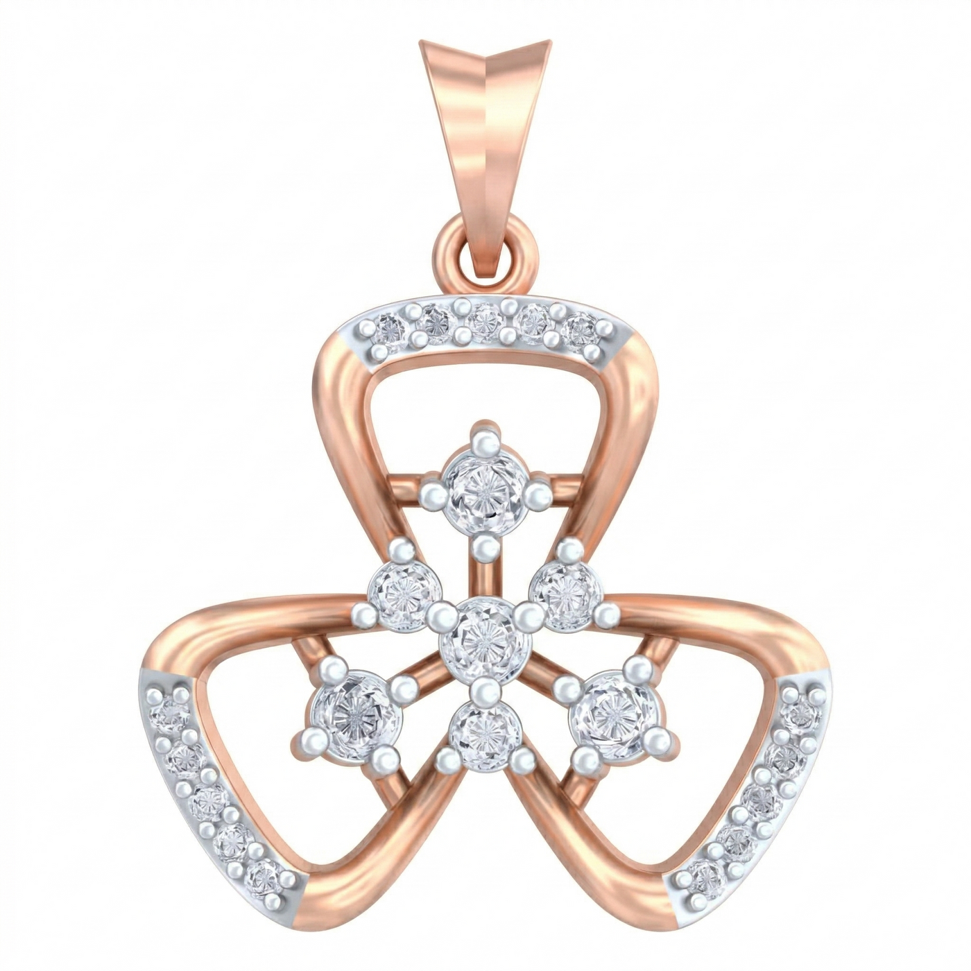 Gold & Diamond Floral Pendant Set KRC40693