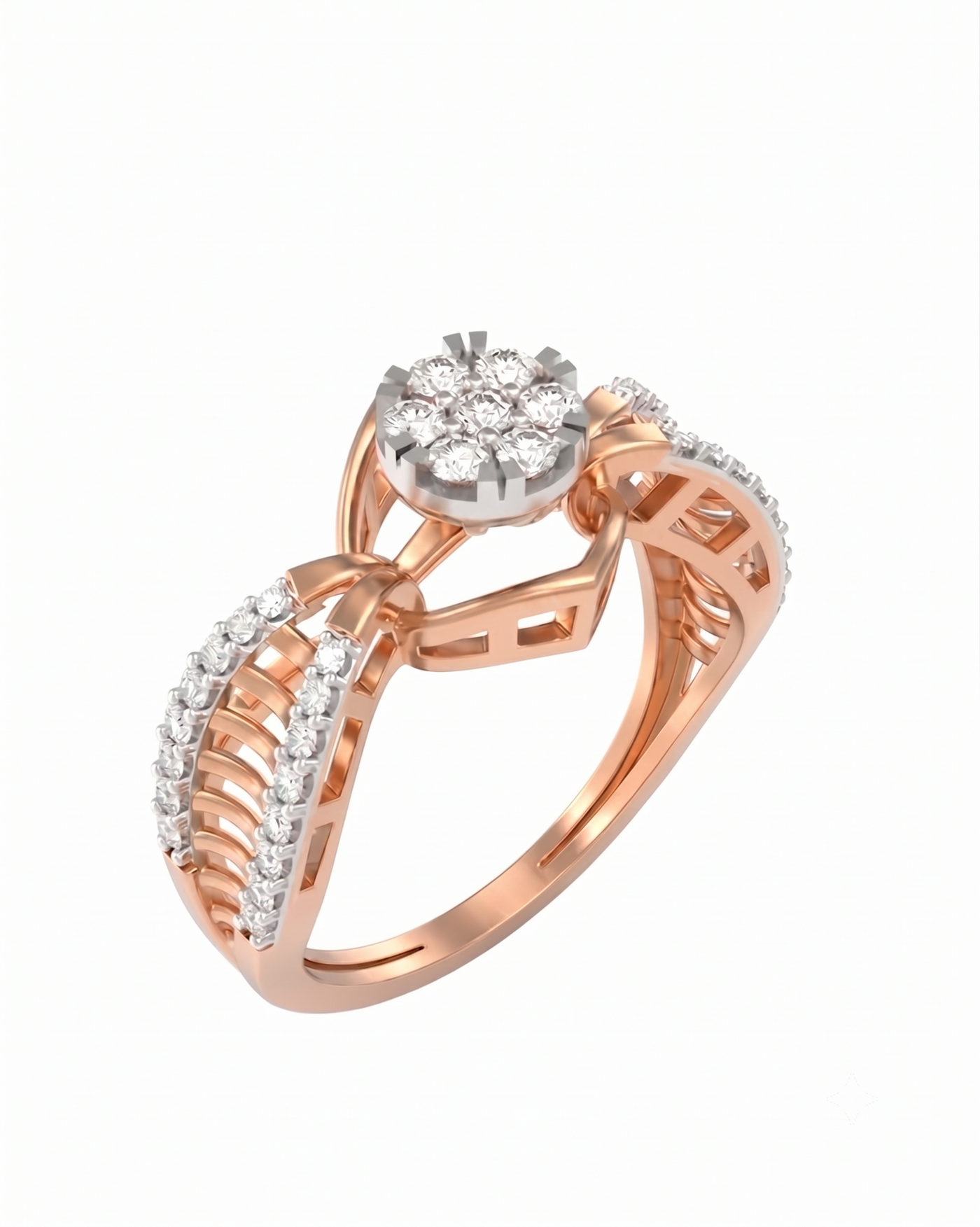 Gold & Diamond Cocktail Ring For Women KRC10874