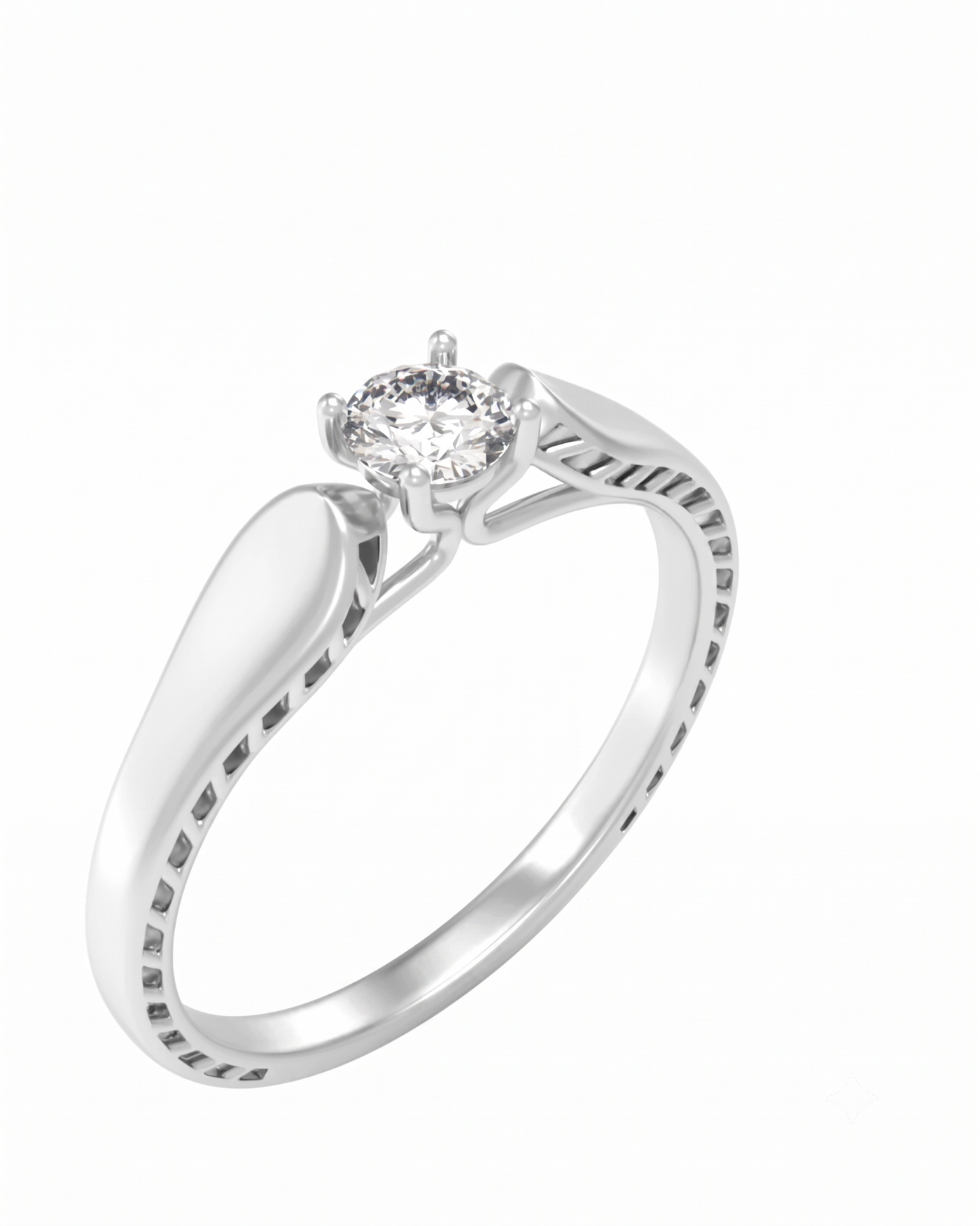 Gold & Diamond Solitaire Ring For Women KRC10832