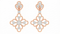 Rose Gold Diamond Earring | under 40k 