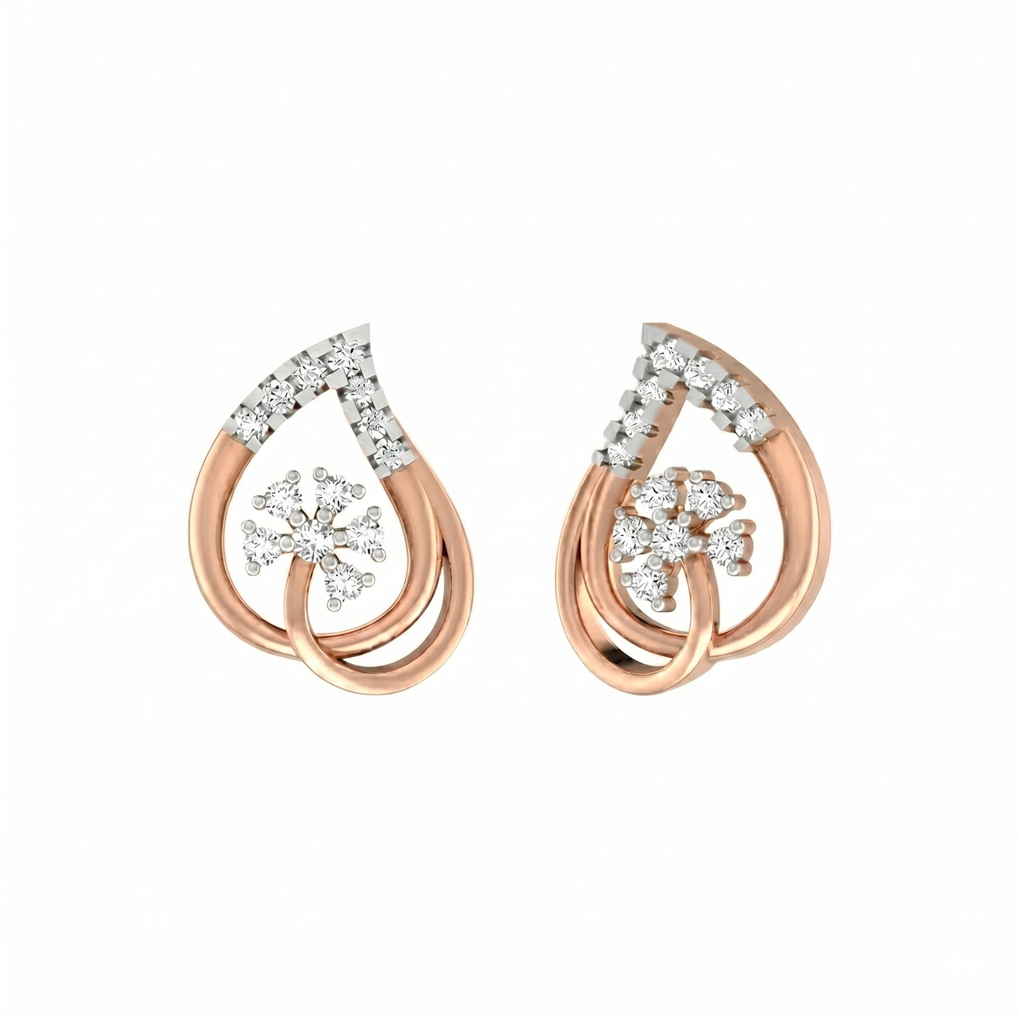 Rose Gold Diamond Earring | under 40k 