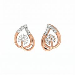 Rose Gold Diamond Earring | under 40k 