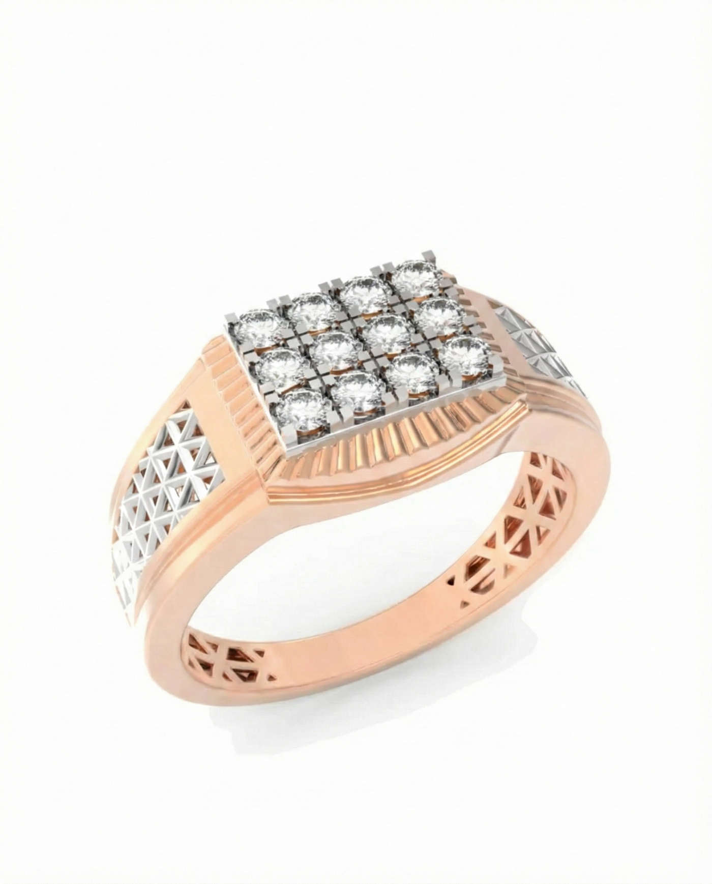 Gold & Diamond Band Ring For Men KRC20243