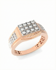 18K Gold & Diamond Band Ring For Men KRC60254
