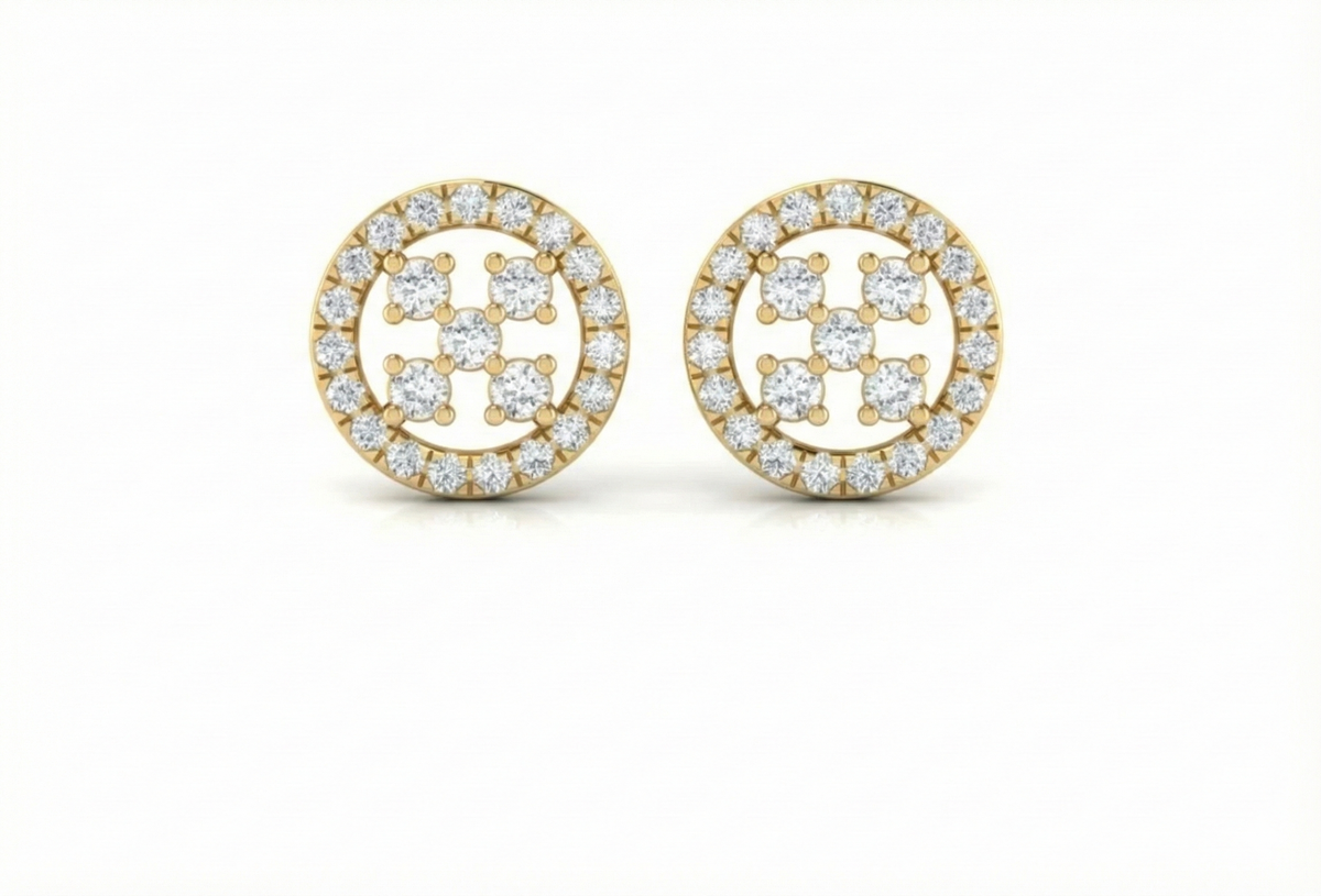 White Gold & Diamond Women Engagement Earring KRA40037E