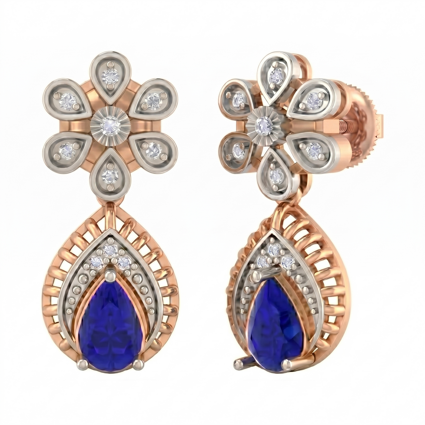 Gold & Diamond Women Gemstone Earring KRC60036E