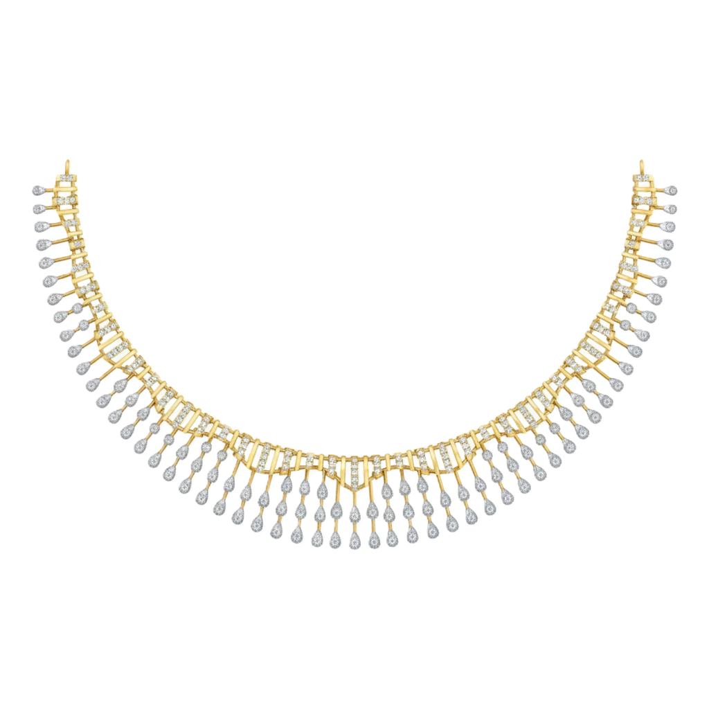14K Gold & Diamond Choker Necklace Set KRB44185N