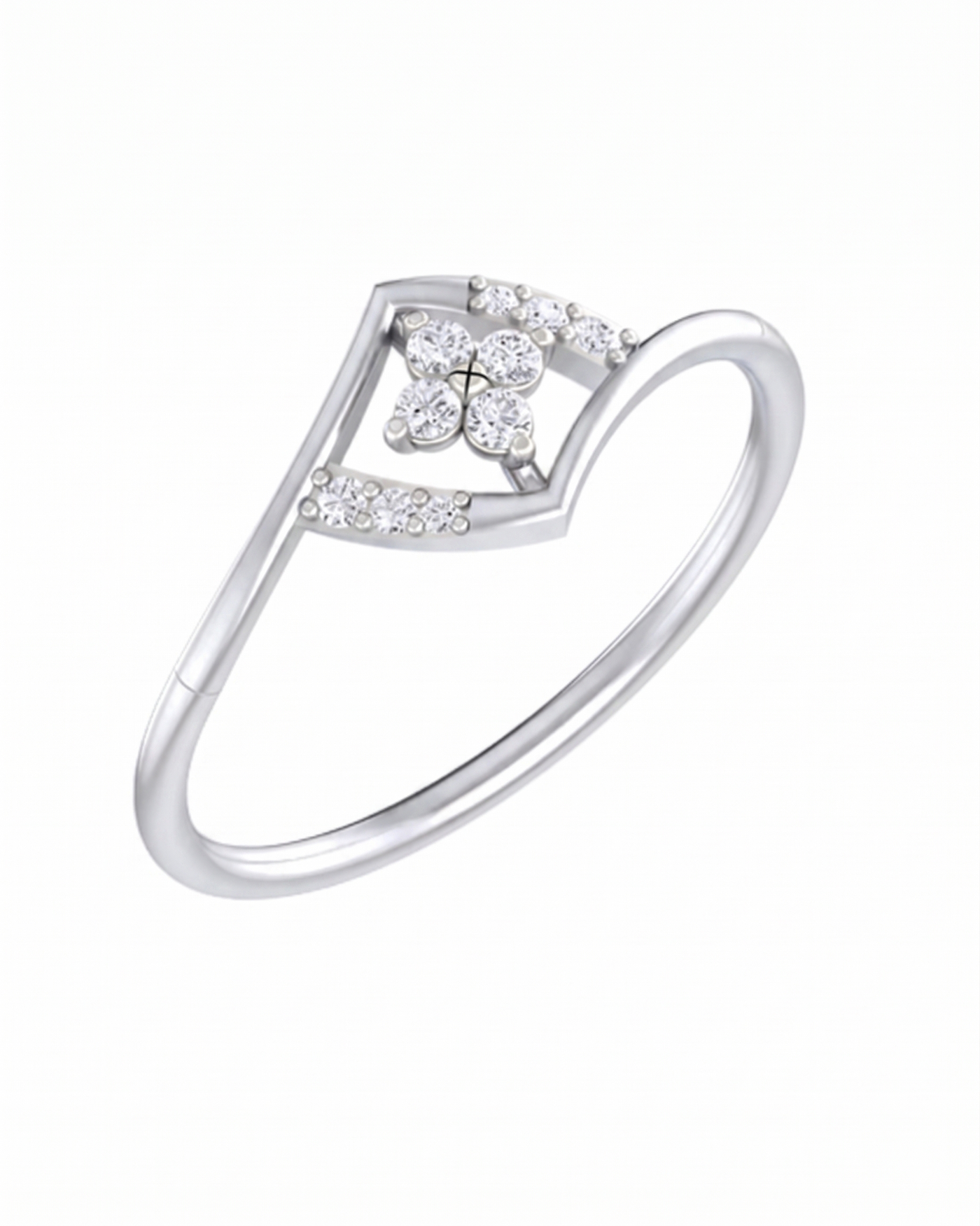 Gold & Diamond Floral Ring For Women KRB10127