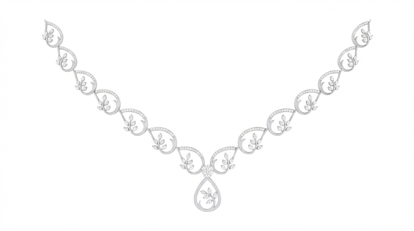 14K Gold & Diamond Lightweight Necklace Set KRI44003N