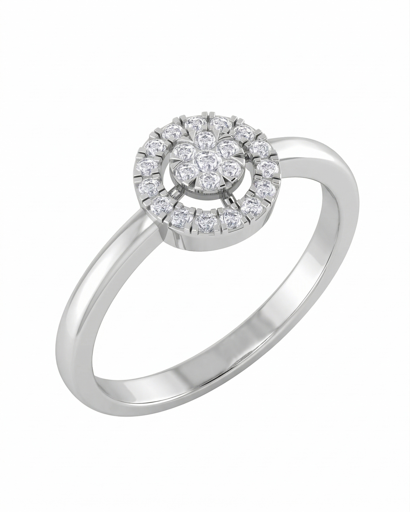 Gold & Diamond Halo Ring For Women KRC10270