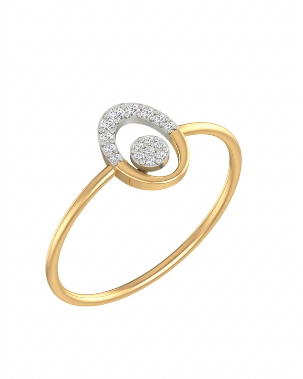 Gold & Diamond Dailywear Ring For Women KRB10074