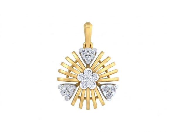Gold & Diamond Floral Pendant Set KRC40691