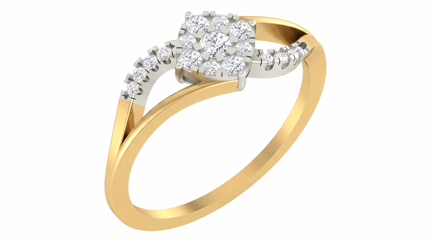 Gold & Diamond Engagement Ring For Women KRC10300