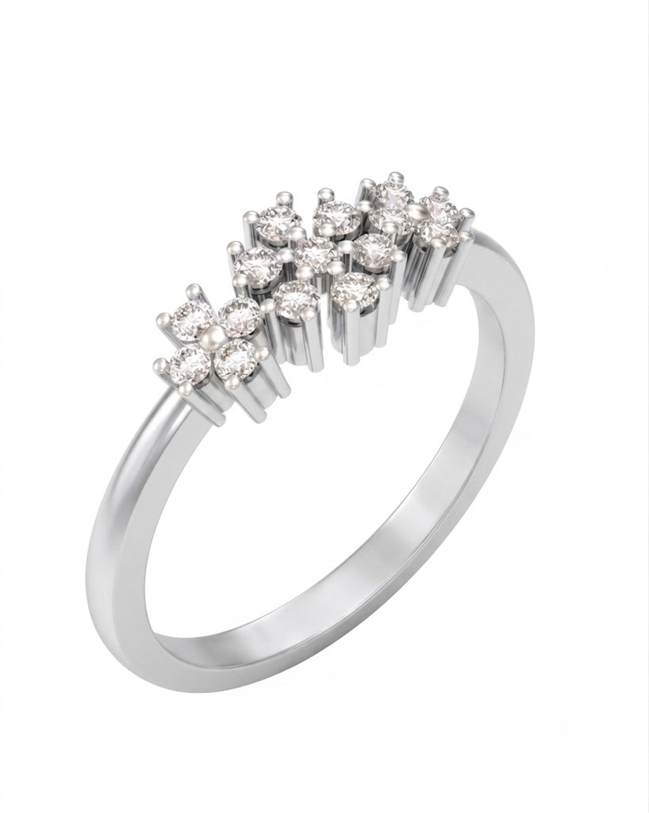 Gold & Diamond Band Ring For Women KRC10838