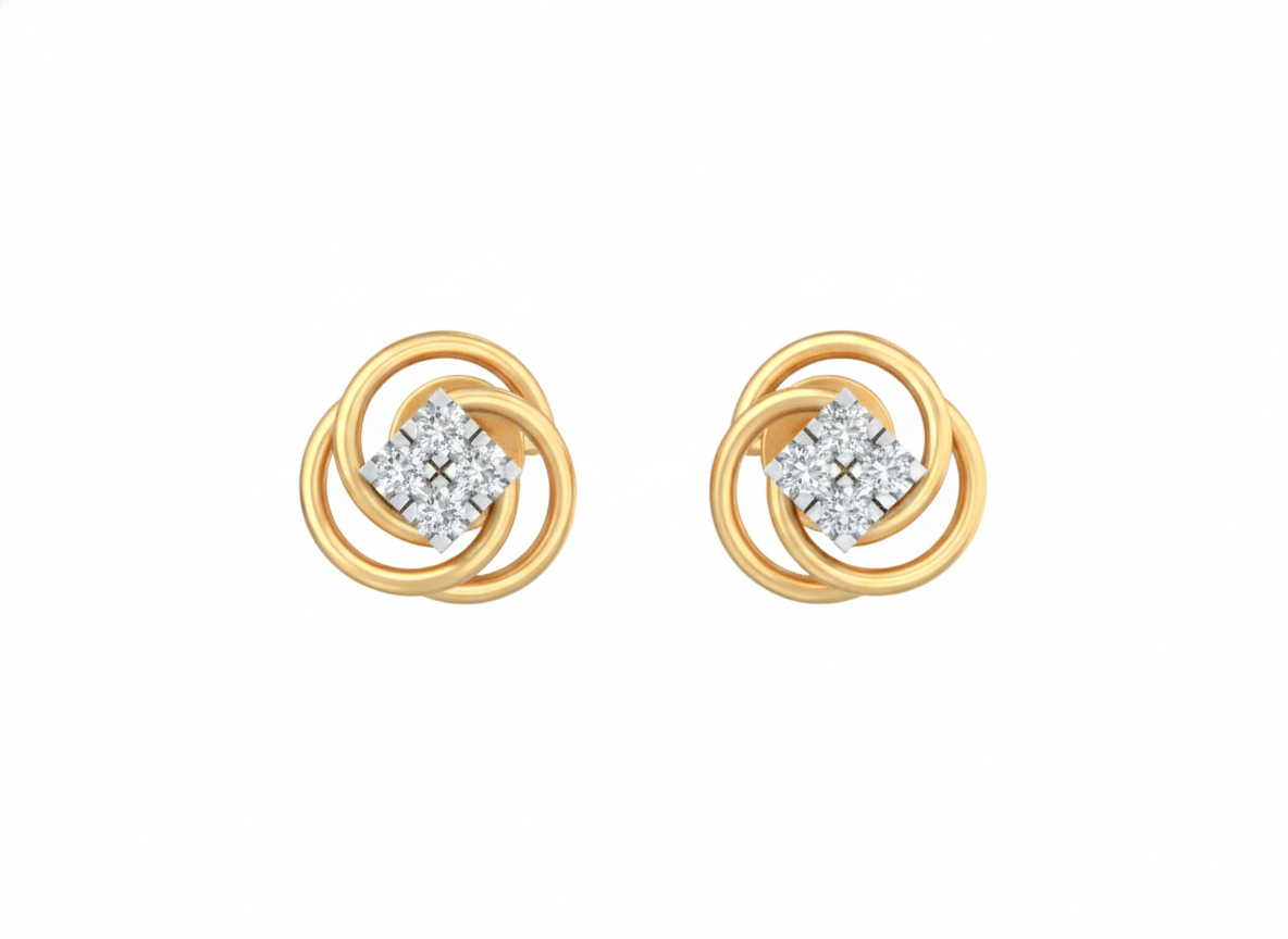 18K Gold & Diamond Women Stud Earring KRK30043