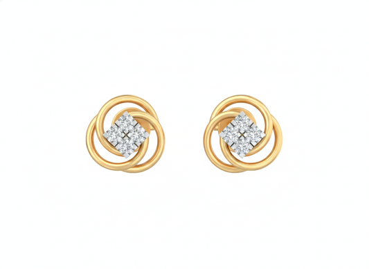 18K Gold & Diamond Women Stud Earring KRK30043