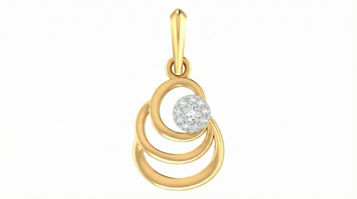 18K Gold & Diamond Dailywear Pendant Set KRA40157P