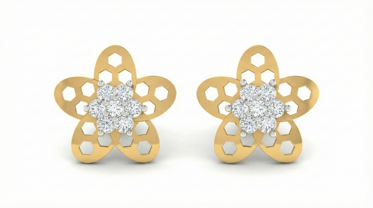 18K Gold & Diamond Women Stud Earring KRA40147E