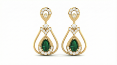 14K Gold & Diamond Women Gemstone Earring KRI44010EG