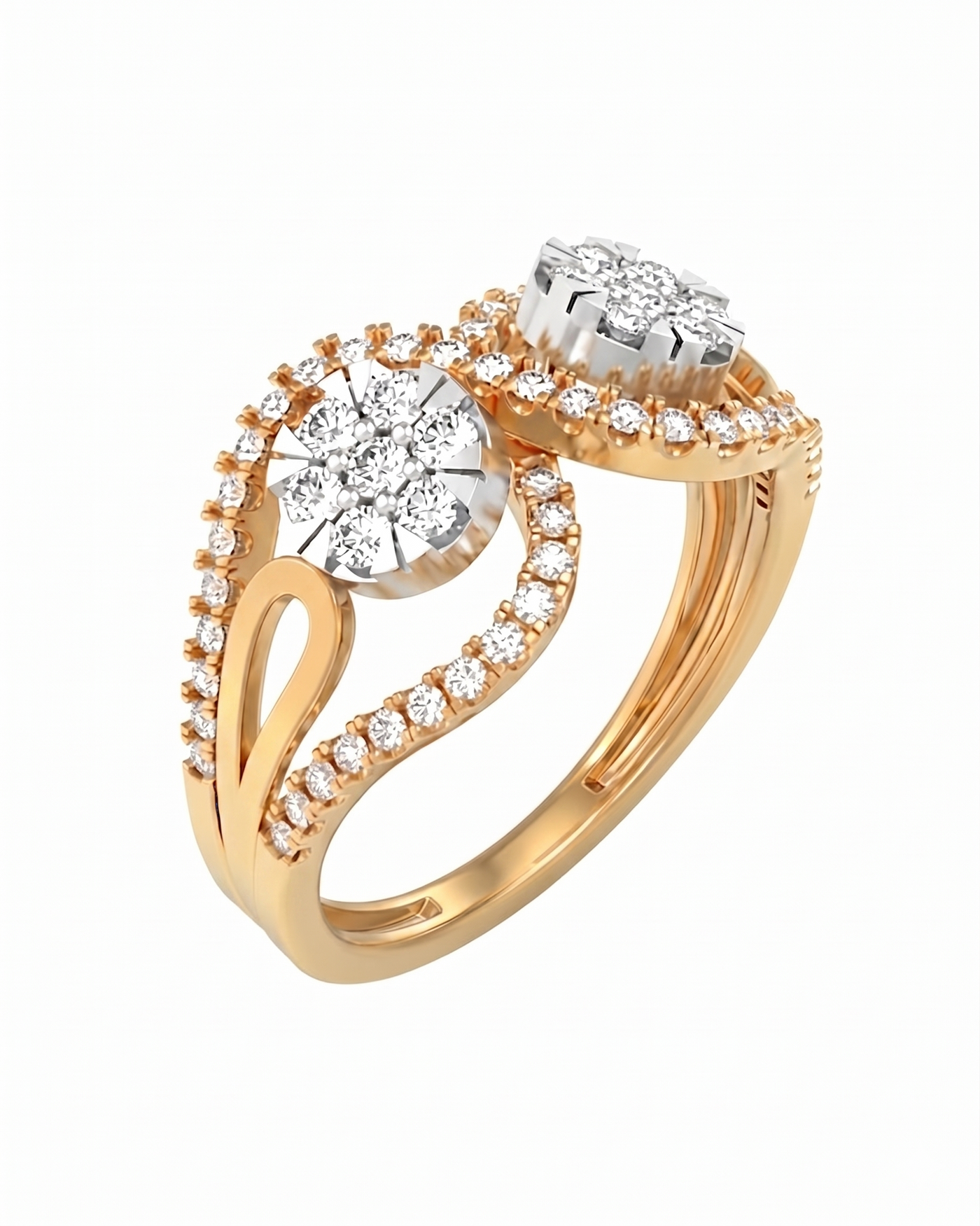 Gold & Diamond Engagement Ring For Women KRC10887
