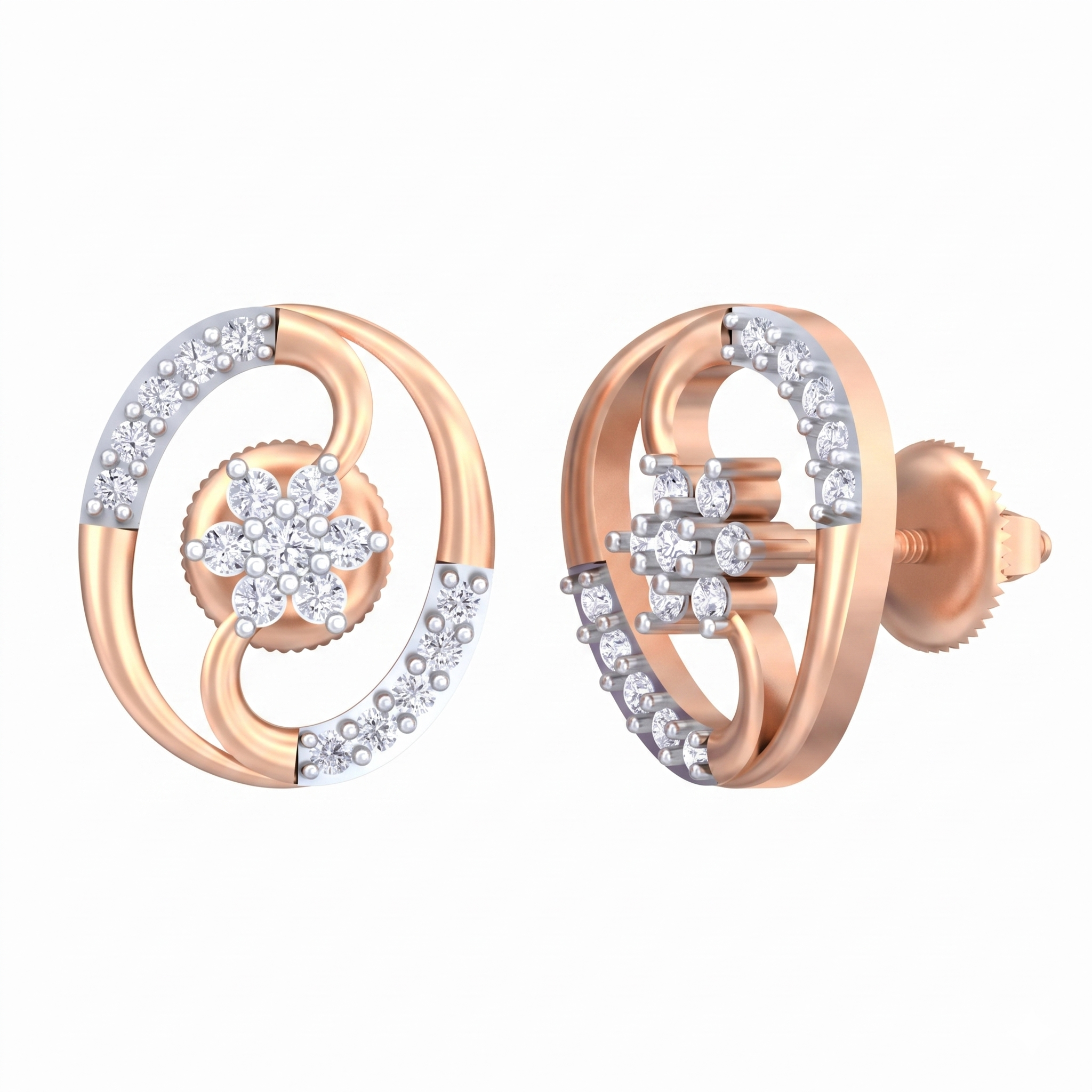 Rose Gold Diamond Earring | under 40k 