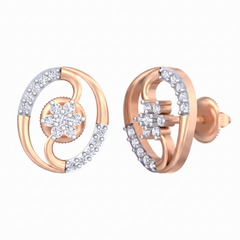 Rose Gold Diamond Earring | under 40k 