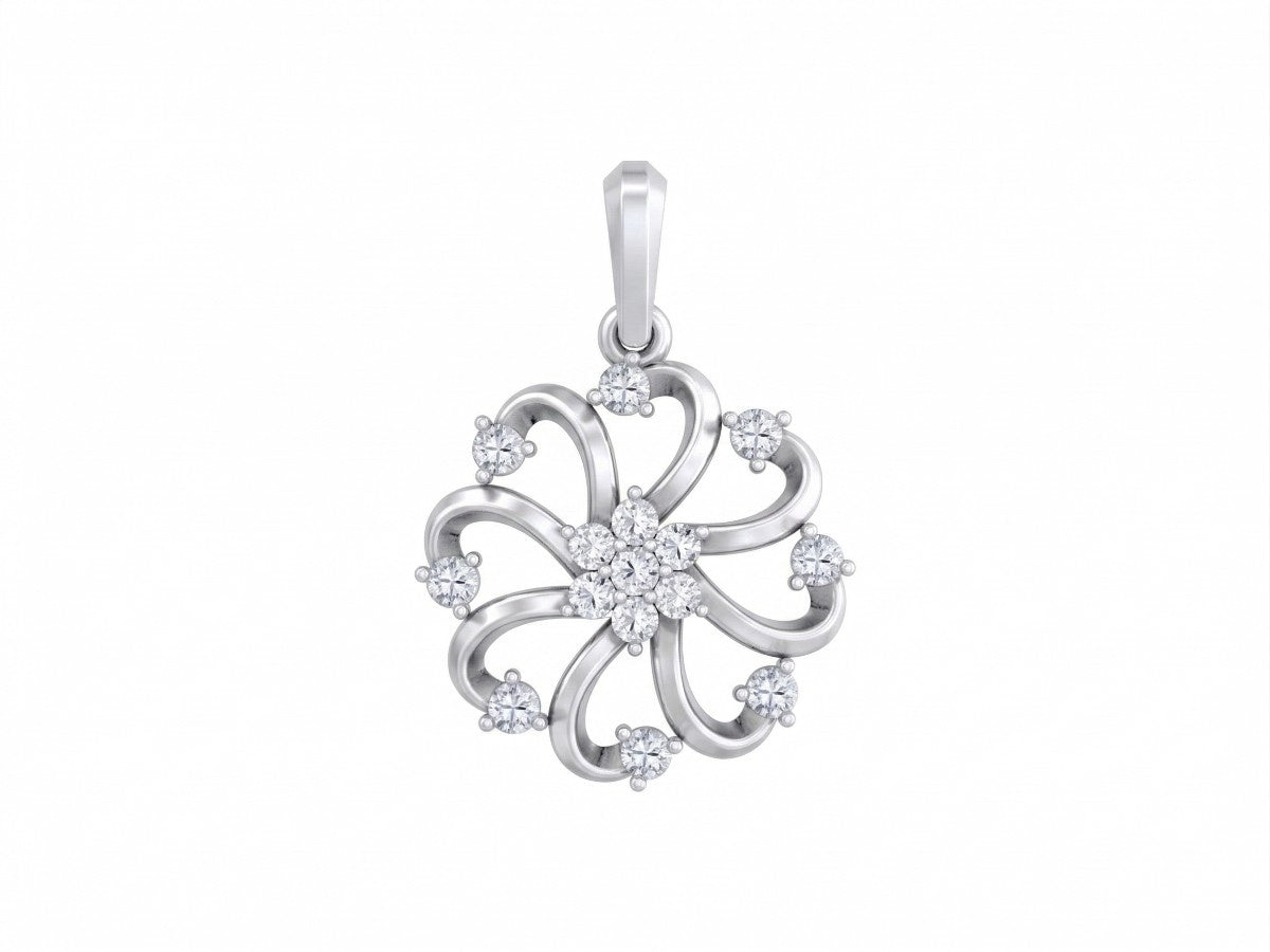 Sophisticated floral diamond pendant with radiant gold craftsmanship.