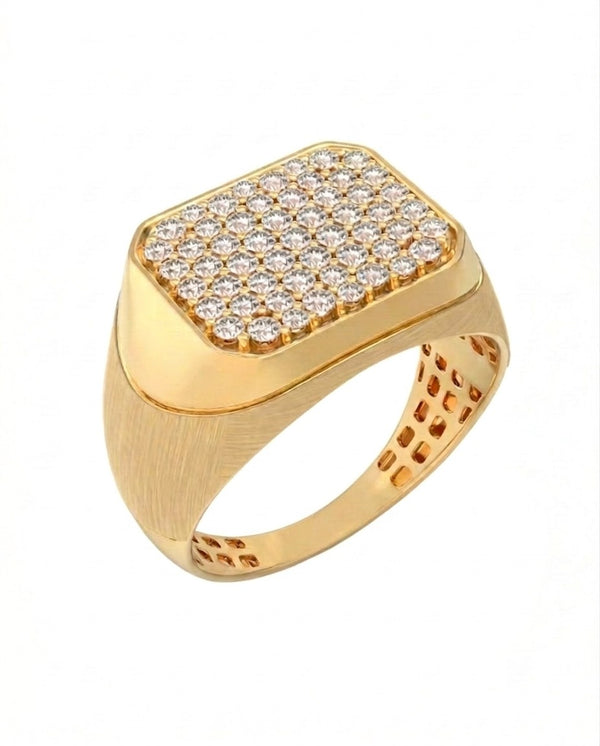 Gold & Diamond Band Ring For Men KRC60308