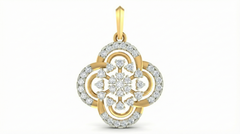 18K Gold & Diamond Floral Pendant Set KRA40170P