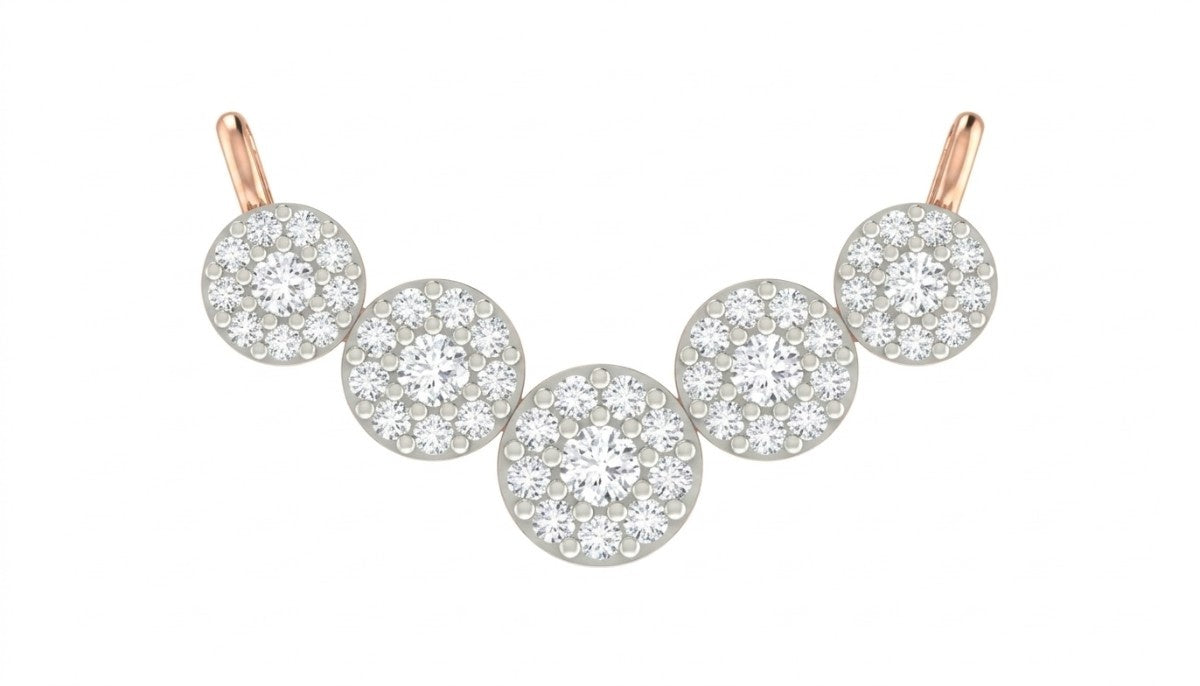 Rose Gold & Diamond Round Mangalsutra on white background