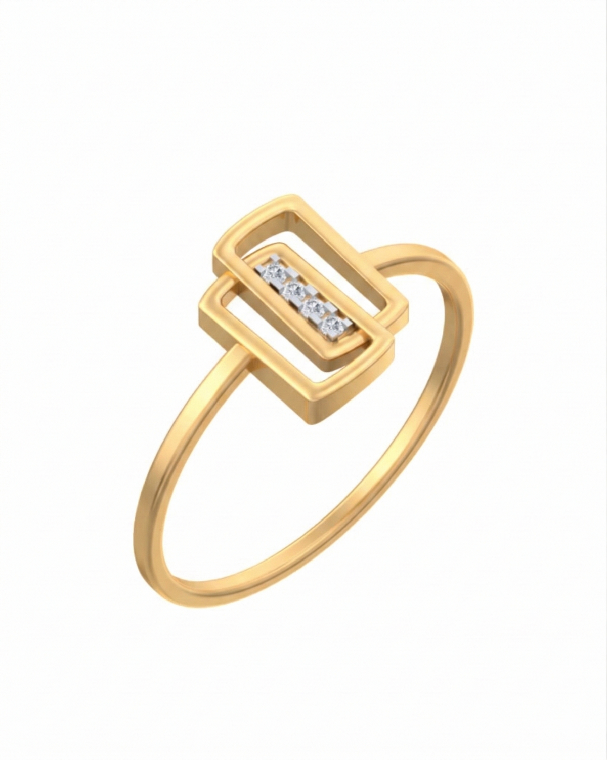 18K Gold & Diamond Dailywear Ring For Women KSK137