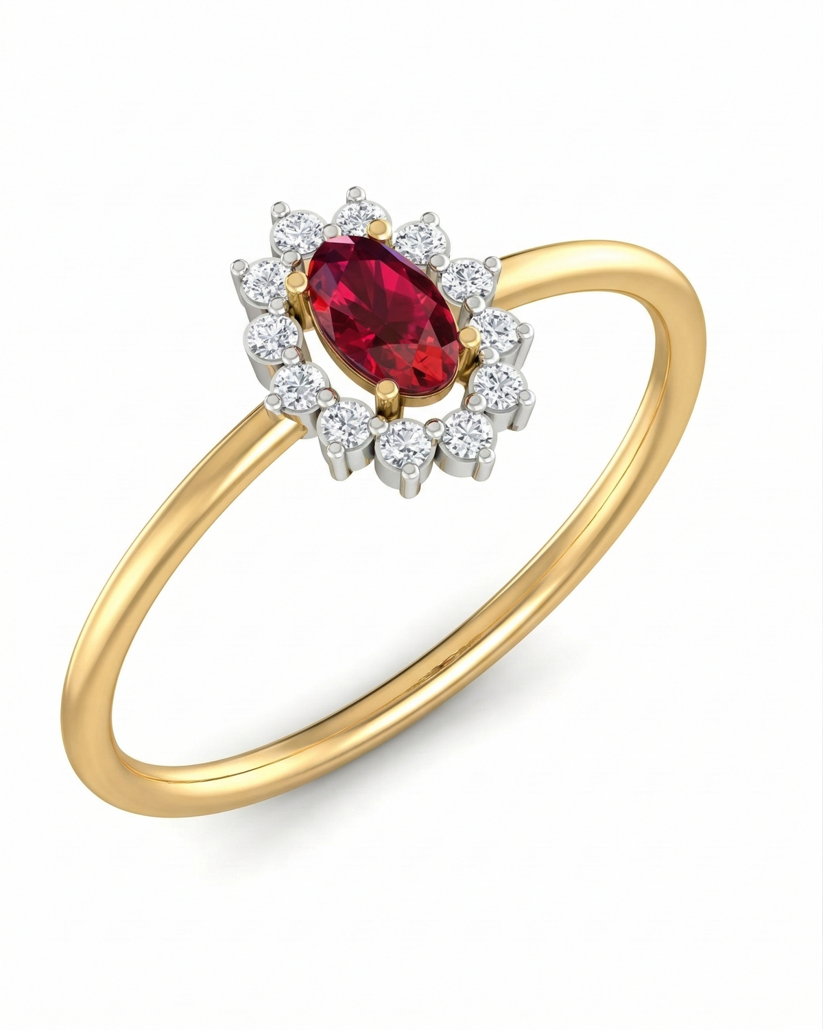 18K Gold & Diamond Gemstone Ring For Women KLR-64
