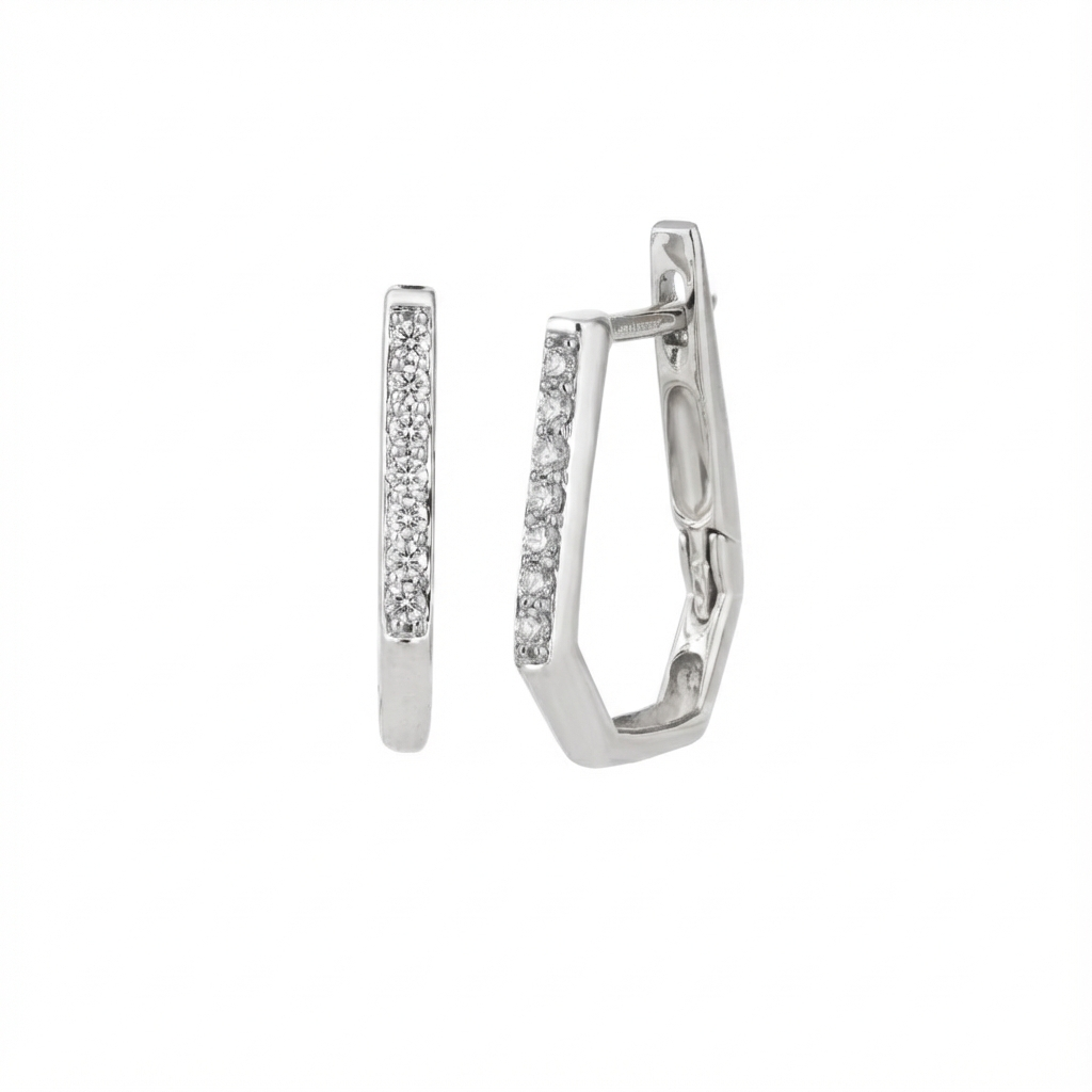 Gold & Diamond Hoop Women Earring ES6890FYD0001